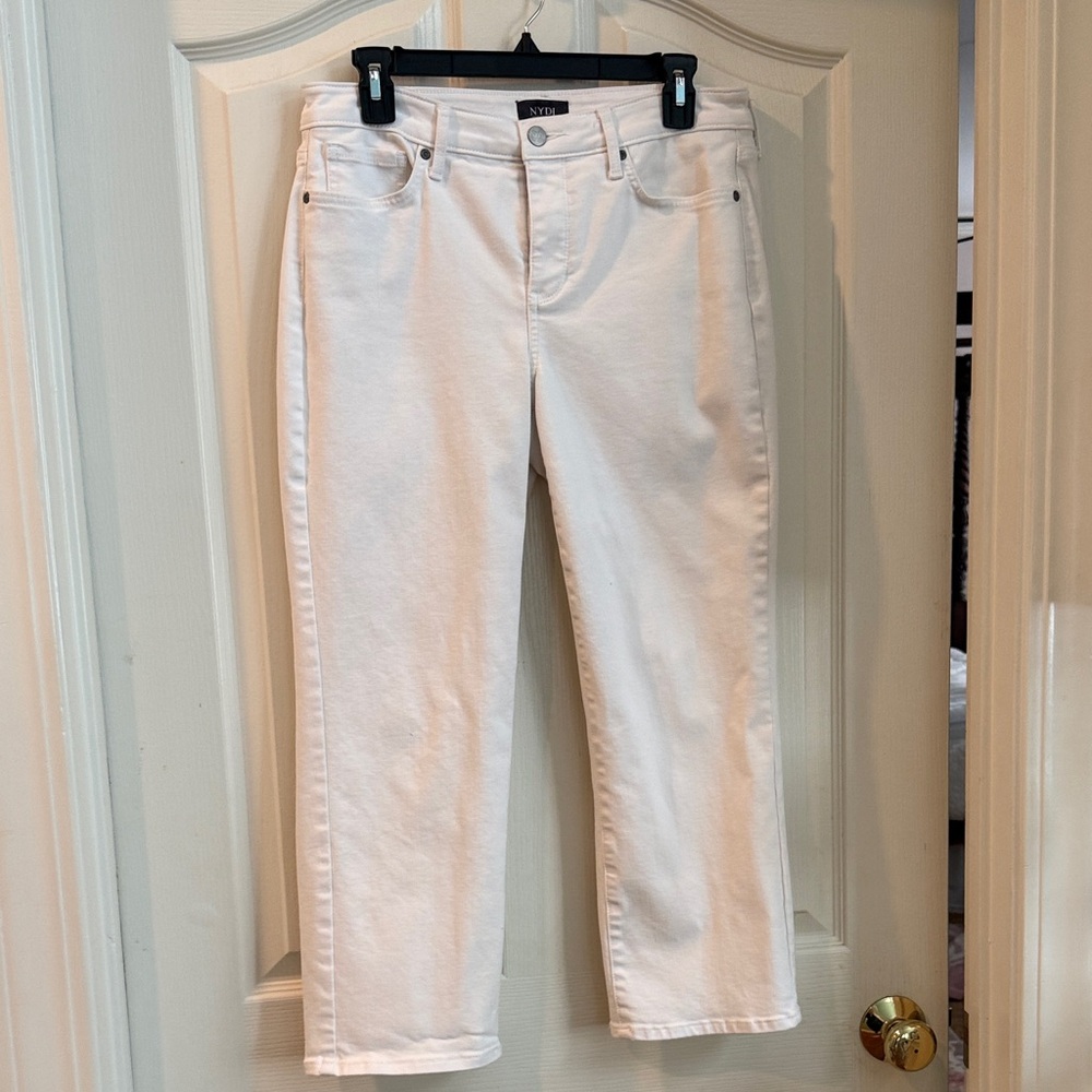 NYDJ Cool Embrace White Straight-Leg Jeans